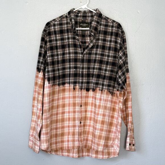 Eddie Bauer Other - Eddie Bauer Bleached Flannel Shirt XL Grunge Alt DIY Upcycle Art School Indie